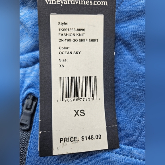 Vineyard Vines On The Go Shep Shirt Quarter Zip NEW Mens XS Blue - Picture 4 of 11